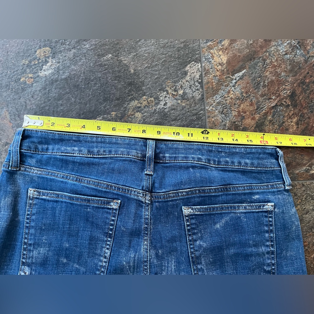 Chico’s so slimming girlfriend slim leg ankle dark wash metallic rinse. Size 12R - Picture 15 of 16